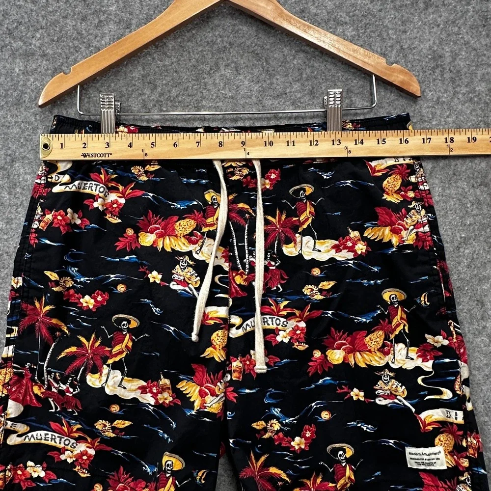 Modern Amusement Board Shorts Mens M Multicolor‎ Dia De Muertos Surf Swim Trunks